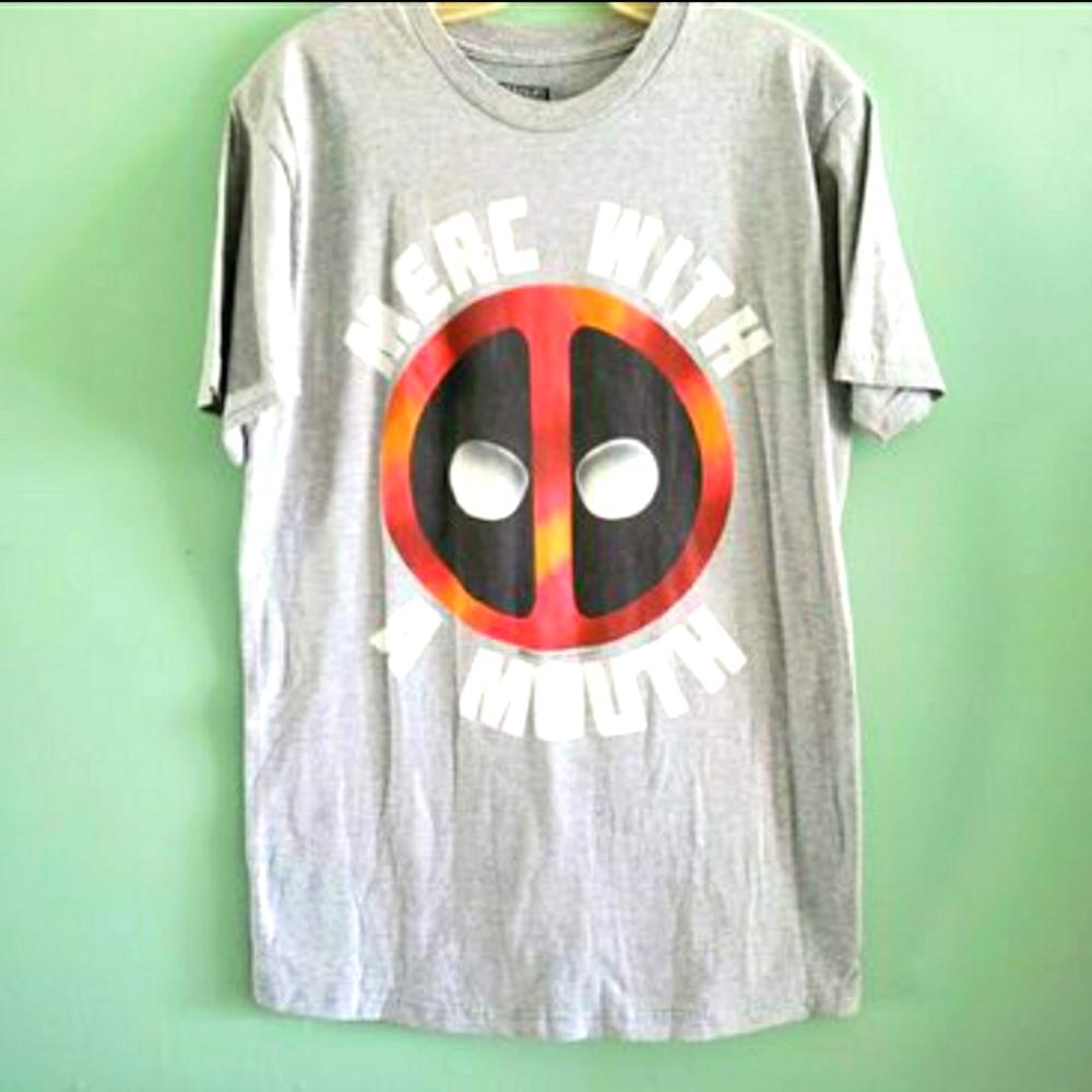 T-SHIRT - MARVEL - MERC WITH A MOUNT - MENS SIZE MEDIUM - UNISEX